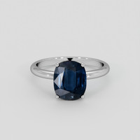 3.16 Ct. Blue Sapphire Ring, 14K White Gold 1