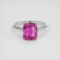 3.70 Ct. Pink Sapphire Ring, 14K White Gold 1