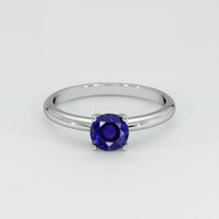 0.78 Ct. Blue Sapphire Ring, 14K White Gold 1