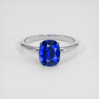 3.04 Ct. Blue Sapphire Ring, 14K White Gold 1