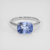 2.00 Ct. Blue Sapphire Ring, 14K White Gold 1