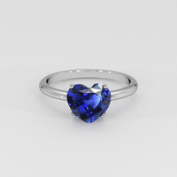 2.09 Ct. Blue Sapphire Ring, 14K White Gold 1