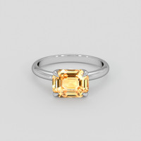 3.04 Ct. Peach Sapphire Ring, 14K White Gold 1