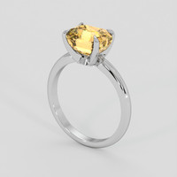 3.04 Ct. Peach Sapphire Ring, 14K White Gold 2