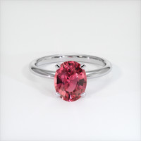 2.39 Ct. Reddish Pink Sapphire Ring, 14K White Gold 1