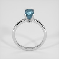 2.01 Ct. Greenish Blue Sapphire Ring, 14K White Gold 3