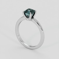 1.25 Ct. Greenish Blue Sapphire Ring, 14K White Gold 2