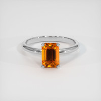 3.05 Ct. Orange Sapphire Ring, 14K White Gold 1