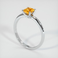 0.70 Ct. Orange Sapphire Ring, 14K White Gold 2