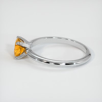 0.70 Ct. Orange Sapphire Ring, 14K White Gold 4
