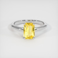 1.29 Ct. Yellow Sapphire Ring, 14K White Gold 1