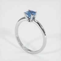 0.75 Ct. Sapphire Ring, 18K White Gold 2