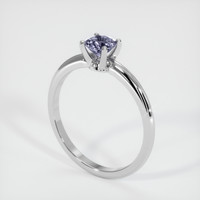 0.49 Ct. Purple Sapphire Ring, 18K White Gold 2