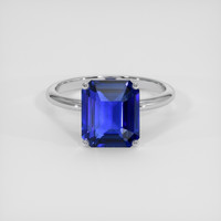 5.06 Ct. Blue Sapphire Ring, 18K White Gold 1