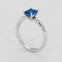 1.24 Ct. Blue Sapphire Ring, 18K White Gold 2