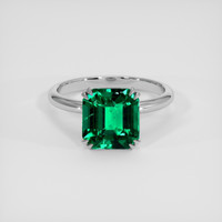 2.94 Ct. Emerald Ring, 18K White Gold 1