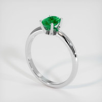 0.64 Ct. Emerald Ring, 18K White Gold 2