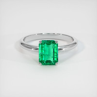 1.35 Ct. Emerald Ring, 18K White Gold 1