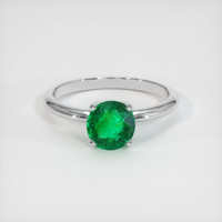 1.13 Ct. Emerald Ring, 18K White Gold 1
