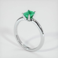 0.69 Ct. Emerald Ring, 18K White Gold 2