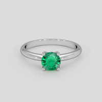 0.70 Ct. Emerald Ring, 18K White Gold 1
