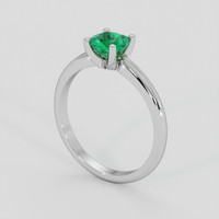 0.70 Ct. Emerald Ring, 18K White Gold 2