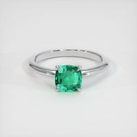 1.18 Ct. Emerald Ring, 18K White Gold 1