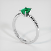 0.52 Ct. Emerald Ring, 18K White Gold 2