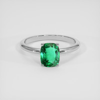 1.37 Ct. Emerald Ring, 18K White Gold 1