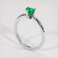 0.39 Ct. Emerald Ring, 18K White Gold 2