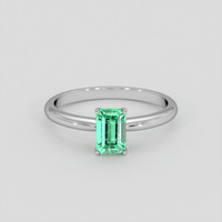0.90 Ct. Emerald Ring, 18K White Gold 1