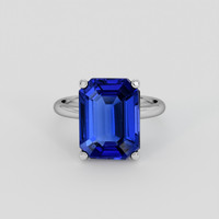 7.41 Ct. Blue Tanzanite Ring, 18K White Gold 1