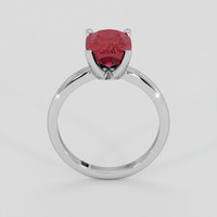 3.23 Ct. Red Garnet Ring, 18K White Gold 3