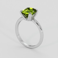 2.86 Ct. Yellowish Green Peridot Ring, 18K White Gold 2