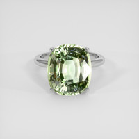9.47 Ct. Green Tourmaline Ring, 18K White Gold 1