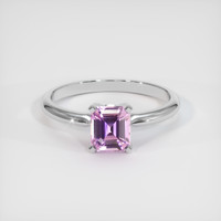 1.31 Ct. Pink Sapphire Ring, 18K White Gold 1