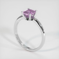 1.31 Ct. Pink Sapphire Ring, 18K White Gold 2