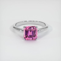 2.04 Ct. Purplish Pink Sapphire Ring, 18K White Gold 1