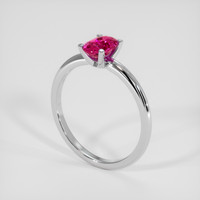 0.85 Ct. Pink Sapphire Ring, 18K White Gold 2