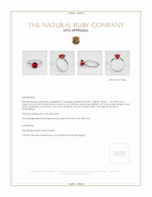 Ruby Ring 1.32 Ct. 18K White Gold Appraisal