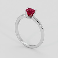 1.02 Ct. Pinkish Red Ruby Ring, 18K White Gold 2