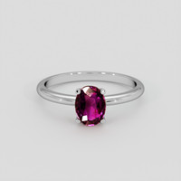 1.02 Ct. Purplish Red Ruby Ring, 18K White Gold 1