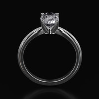 1.65 Ct. White Sapphire Ring, 18K White Gold 3