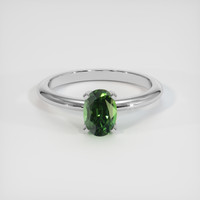 1.50 Ct. Green Sapphire Ring, 18K White Gold 1