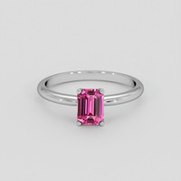 1.08 Ct. Pink Sapphire Ring, 18K White Gold 1