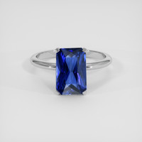 4.02 Ct. Blue Sapphire Ring, 18K White Gold 1
