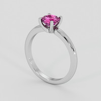 1.00 Ct. Pink Sapphire Ring, 18K White Gold 2