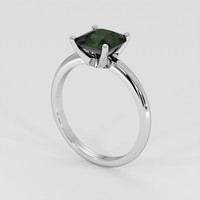 2.08 Ct. Green Sapphire Ring, 18K White Gold 2