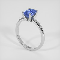 2.02 Ct. Blue Sapphire Ring, 18K White Gold 2