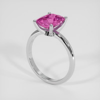 3.70 Ct. Pink Sapphire Ring, 18K White Gold 2